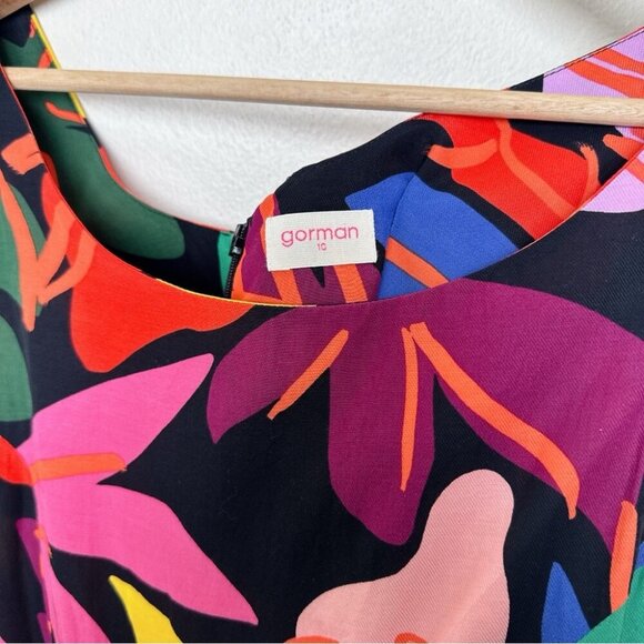 Gorman Womens 10 Floral Sleeveless Fit and Flare Frondsense Dress - Picture 8 of 16